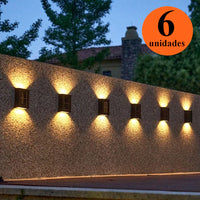 Kit Luminária Solar de Parede com 6 unidades
