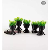 Kit 3 Mini Vasinhos com FLOR Artificial Bob Robert para Decoração 6 cm