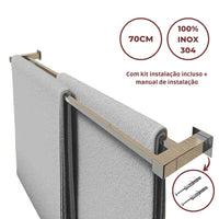Kit Acessórios Banheiro Lavabo 4 Peças Aço Inox
