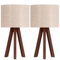 Kit 2 Abajur De Madeira Rustico Tripe