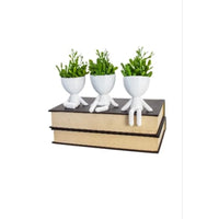 Kit 3 Mini Vasinhos com FLOR Artificial Bob Robert para Decoração 6 cm