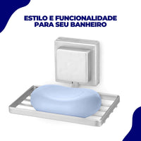 Saboneteira Banheiro Suporte Parede Porta Sabonete Fixação Dupla Face 3M Sem Furo Escovado