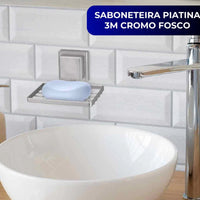 Saboneteira Banheiro Suporte Parede Porta Sabonete Fixação Dupla Face 3M Sem Furo Escovado