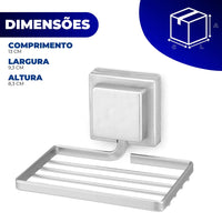 Saboneteira Banheiro Suporte Parede Porta Sabonete Fixação Dupla Face 3M Sem Furo Escovado