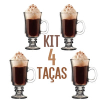 Kit com 4 Taças de Vidro para Cafés