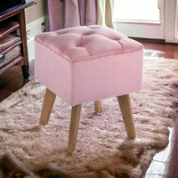 Puff Retrô Quadrado - Tecido em Veludo