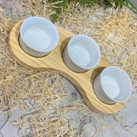 Conjunto de Tábua com 3 Ramequins em Porcelana