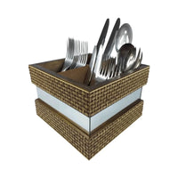 Porta Talheres Espelhado em Madeira Maciça