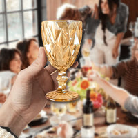 Jogo com 6 Taças de Vidro 330 ml Dourada