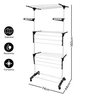 Varal de Chão Dobrável com 3 Andares