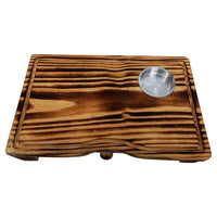 20% OFF - Tábua para Churrasco Prime Grill em Madeira com Bandeja e Porta Molhos