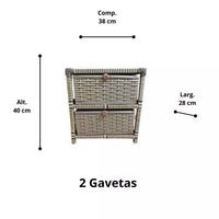 Gaveteiro Organizador Artesanal com 2 Gavetas