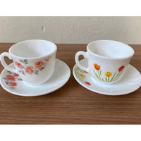 Jogo de Xícaras e Pires Decoradas 12 Peças