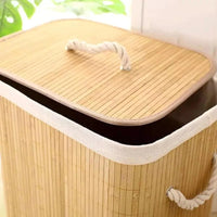 Cesto de Bambu Dobrável e Organizador Grande - 60cm