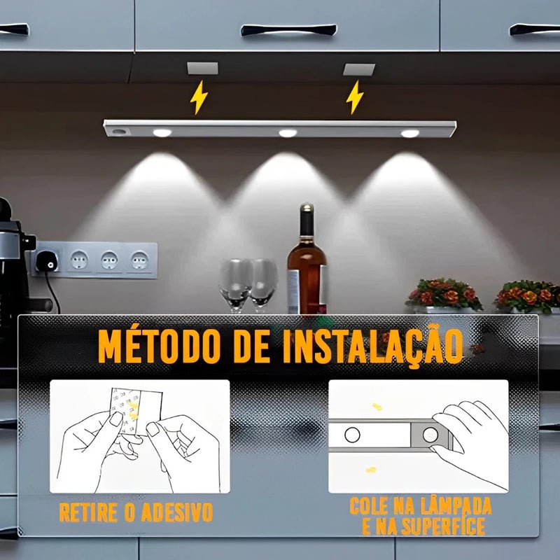 Luminária Ultra Fina com Sensor de Movimento