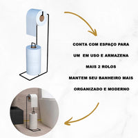 Suporte Porta Papel Higiênico de Chão para 3 Rolos