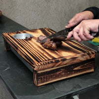 20% OFF - Tábua para Churrasco Prime Grill em Madeira com Bandeja e Porta Molhos