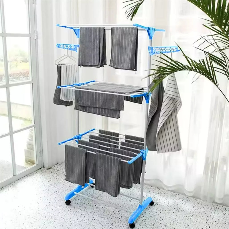 Varal de Chão Dobrável com 3 Andares