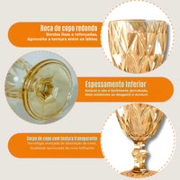 Jogo com 6 Taças de Vidro 330 ml Dourada