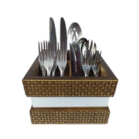 Porta Talheres Espelhado em Madeira Maciça