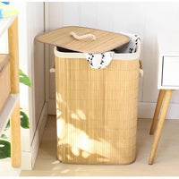 Cesto de Bambu Dobrável e Organizador Grande - 60cm