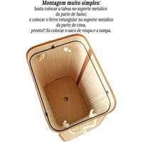 Cesto de Bambu Dobrável e Organizador Grande - 60cm