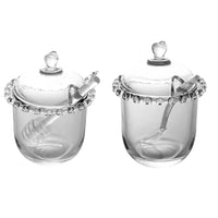 Kit Meleira e Açucareiro Lyor em Vidro com Colher