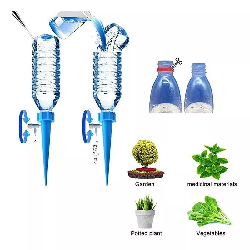Kit Com 12 Gotejador Irrigador Acoplável Em Garrafa Pet Jardim Dosador Vaso Em Garrafa