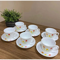 Jogo de Xícaras e Pires Decoradas 12 Peças